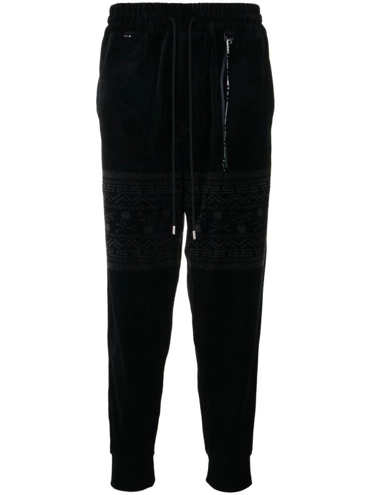 Mastermind World logo-print velvet track pants - Black Cover