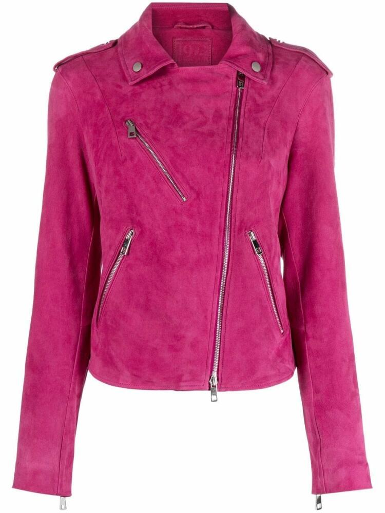 Desa 1972 suede biker jacket - Pink Cover