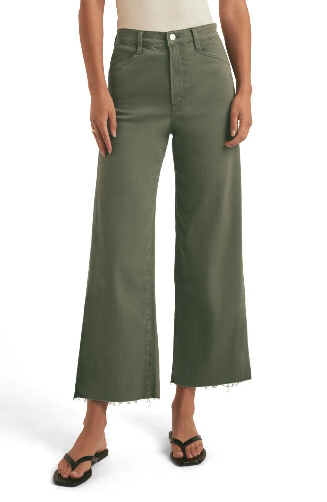 Favorite Daughter The Mischa Raw Hem Superhigh Waist Wide Leg Jeans in Palm Leaves Cover