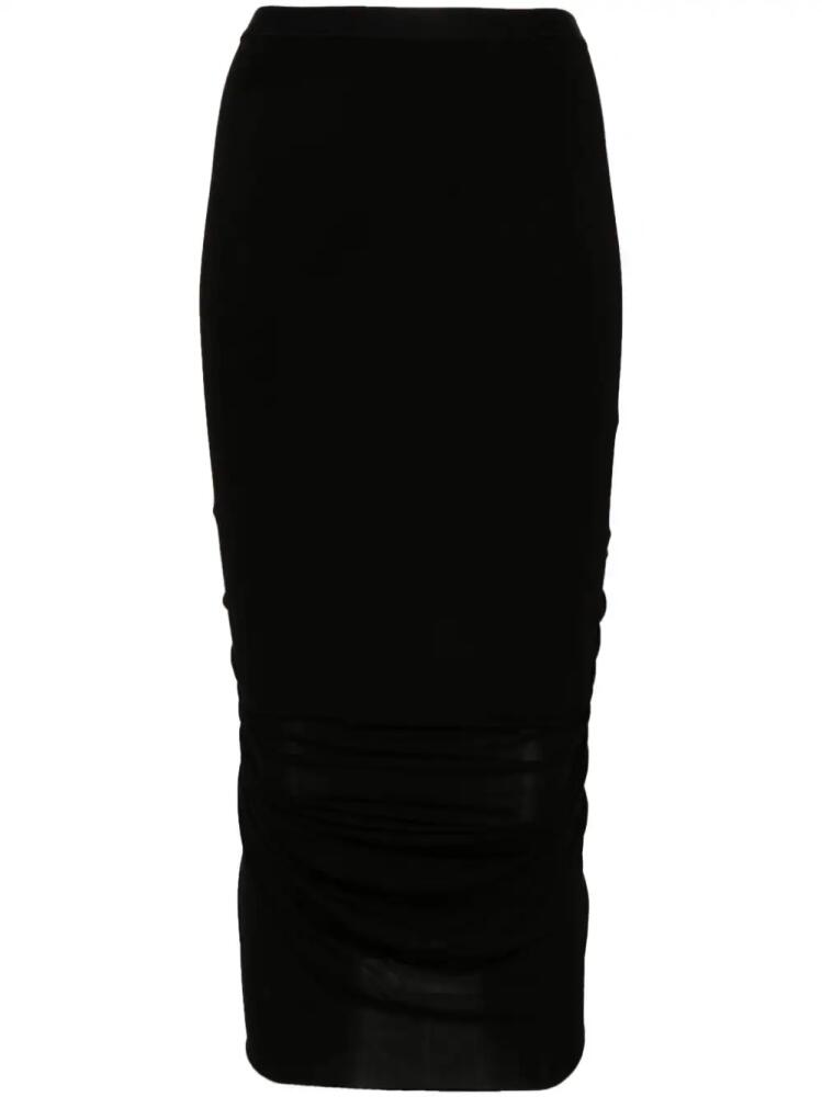 Rick Owens Shrimp ruched midi skirt - Black Cover