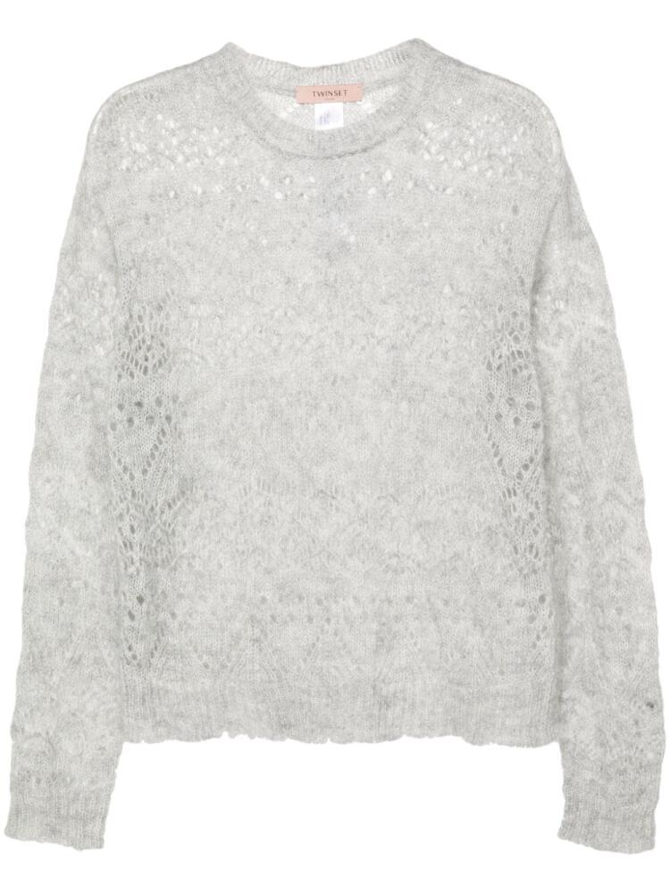 TWINSET openwork crochet jumper - Grey Cover