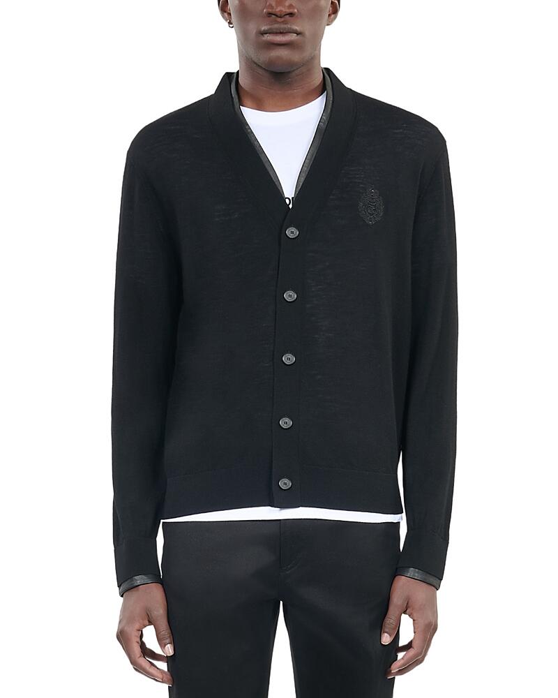 The Kooples Leather Trim Cardigan Sweater Cover