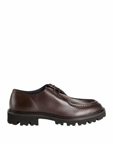 Boss Man Lace-up shoes Dark brown Leather Cover