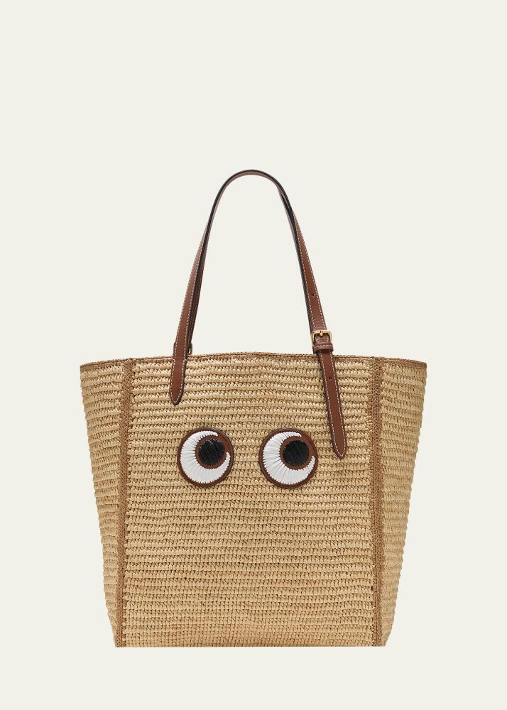 Anya Hindmarch Small Eyes Raffia Tote Bag Cover