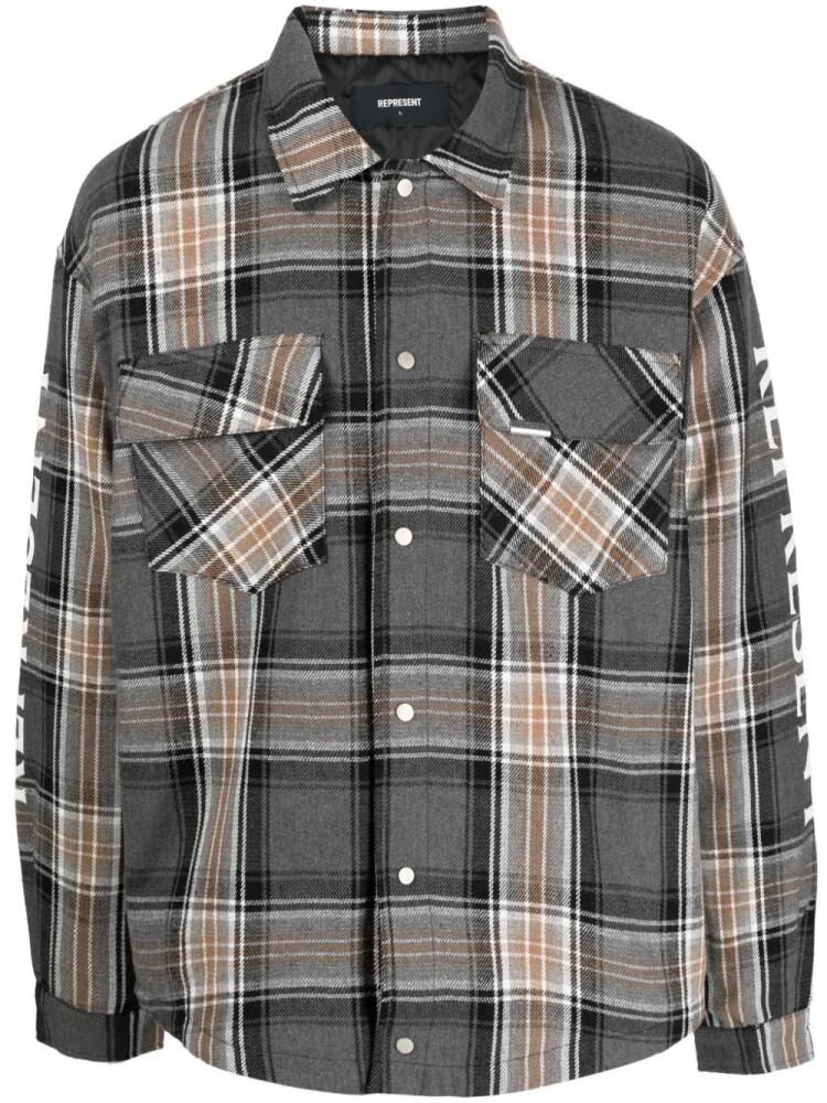 Represent checked flap-pocket shirt - Grey Cover