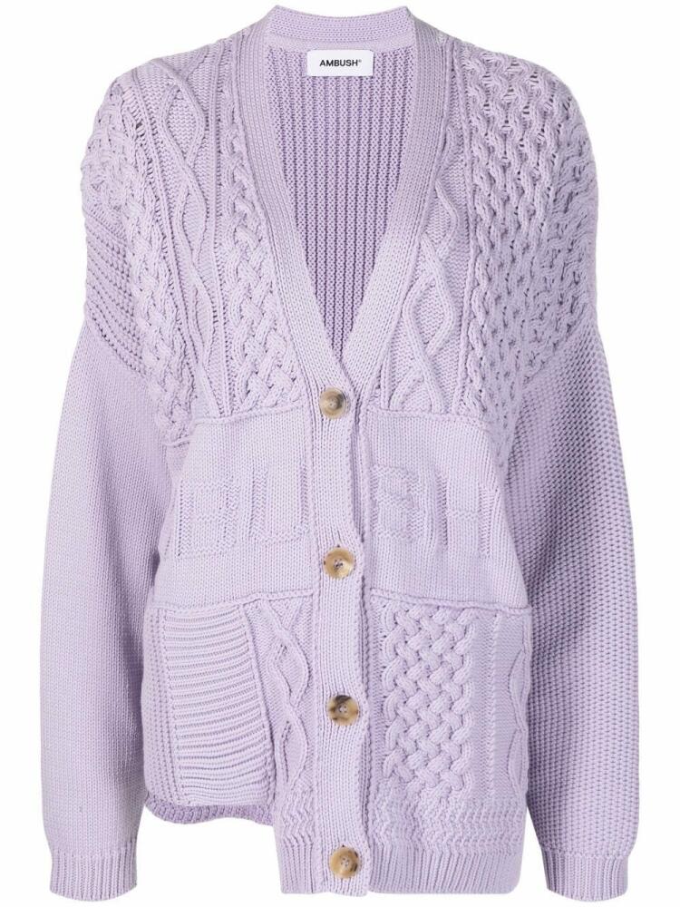 AMBUSH patchwork knitted cardigan - Purple Cover