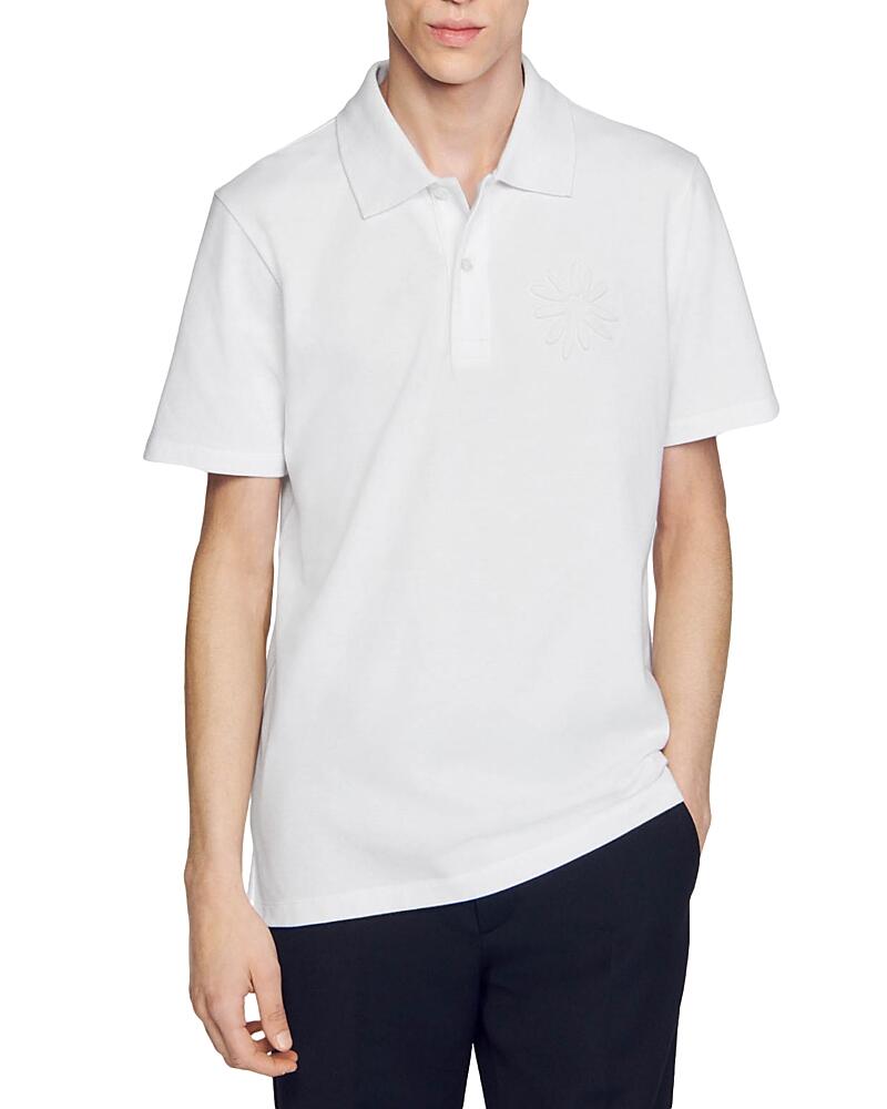 Sandro Cotton Flower Embroidered Polo Cover