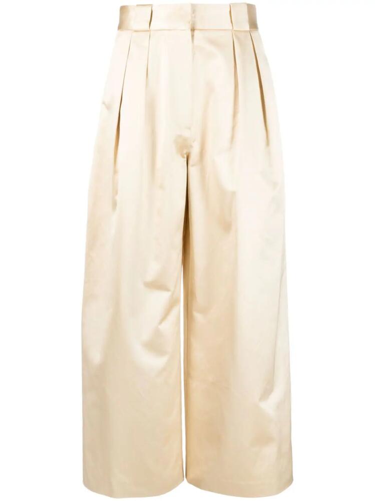 KHAITE The Rico high-waist wide-leg trousers - Neutrals Cover