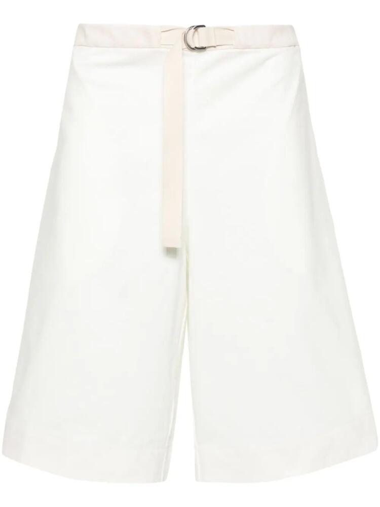 Jil Sander + wide-leg cotton track shorts - White Cover