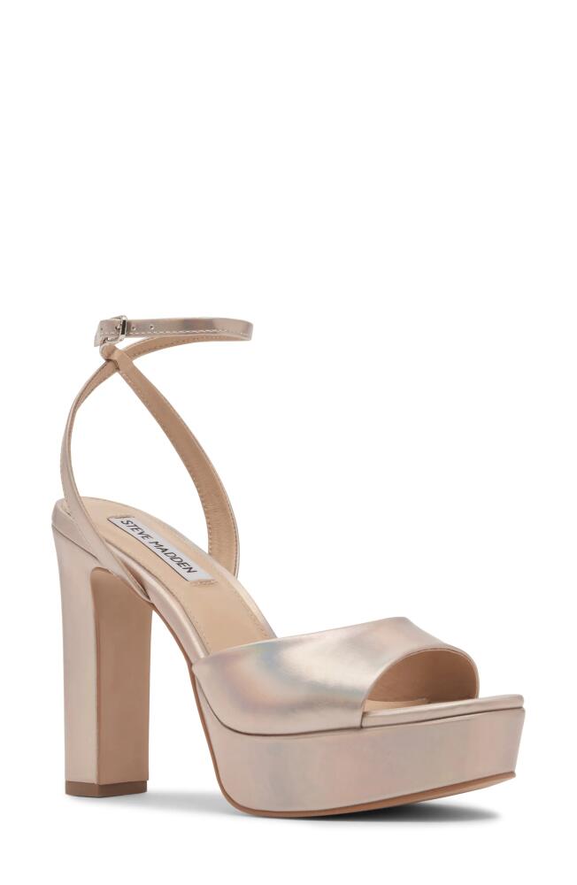 Steve Madden Assured Ankle Strap Platform Sandal in Champagne Cover