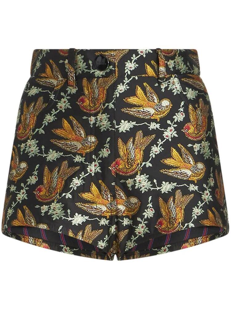 ETRO bird-motif short shorts - Black Cover