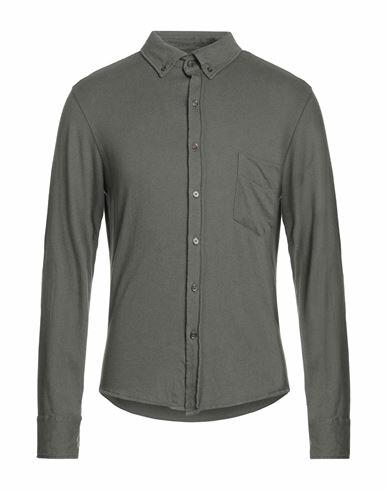 Majestic Filatures Man Shirt Dark green Cotton, Cashmere Cover