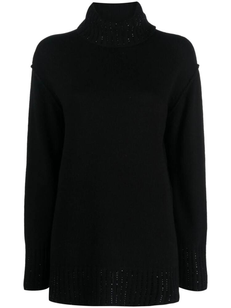 TWINSET rhinestone-embellished roll-neck jumper - Black Cover