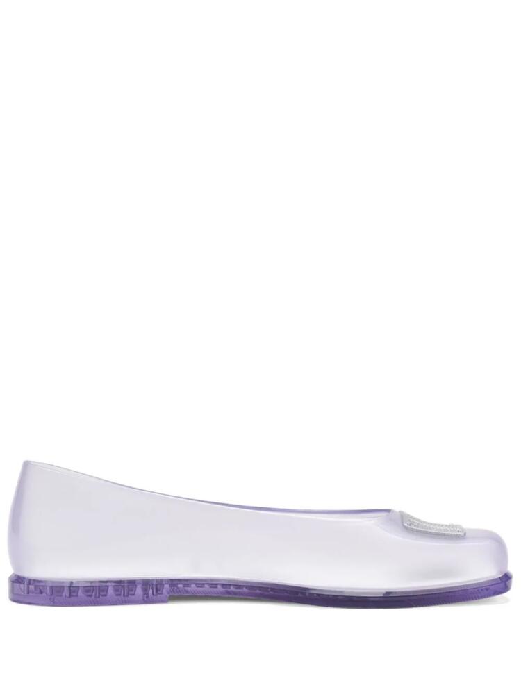 Marc Jacobs x Melissa logo-embossed ballerina shoes - Purple Cover