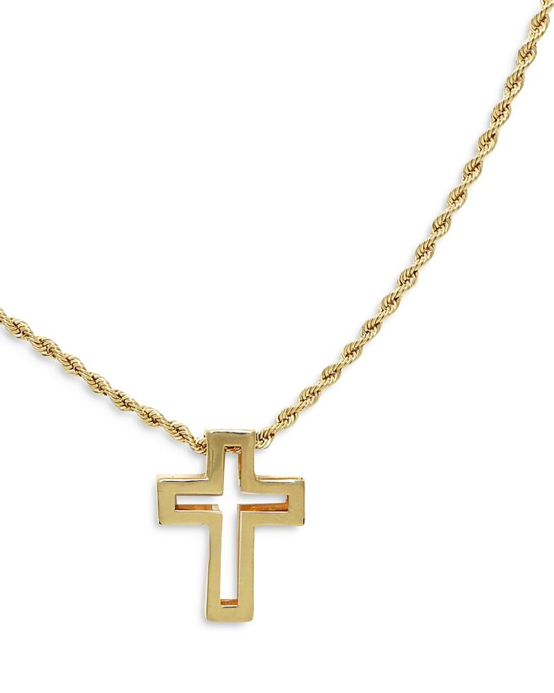 Bloomingdale's Fine Collection Open Cross Pendant Necklace in 14K Yellow Gold, 18 Cover