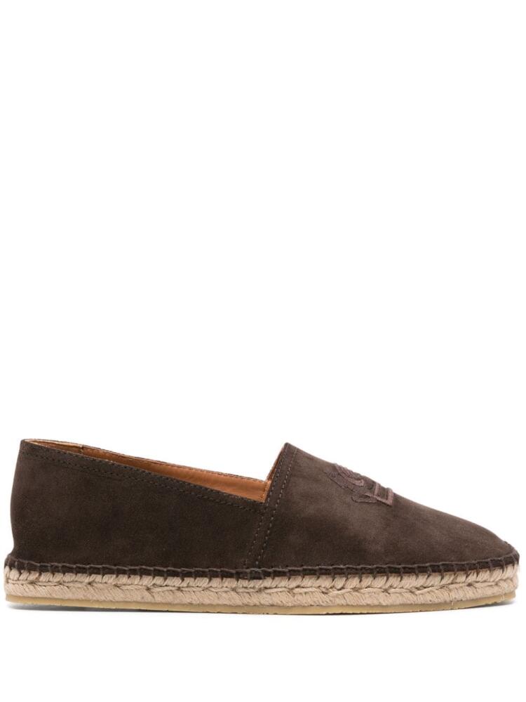 ETRO Pegaso-embroidered suede espadrilles - Brown Cover