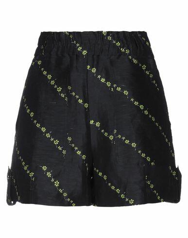 Ganni Woman Shorts & Bermuda Shorts Black Linen, Silk Cover