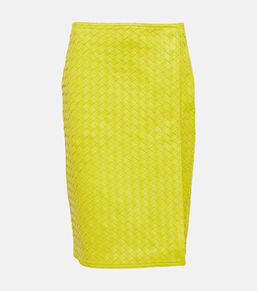 Bottega Veneta Intrecciato leather midi skirt Cover