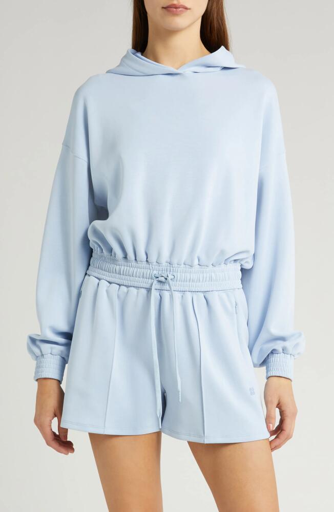 Sweaty Betty Sand Wash Cloud Weight Crop Hoodie in Breeze Blue Cover