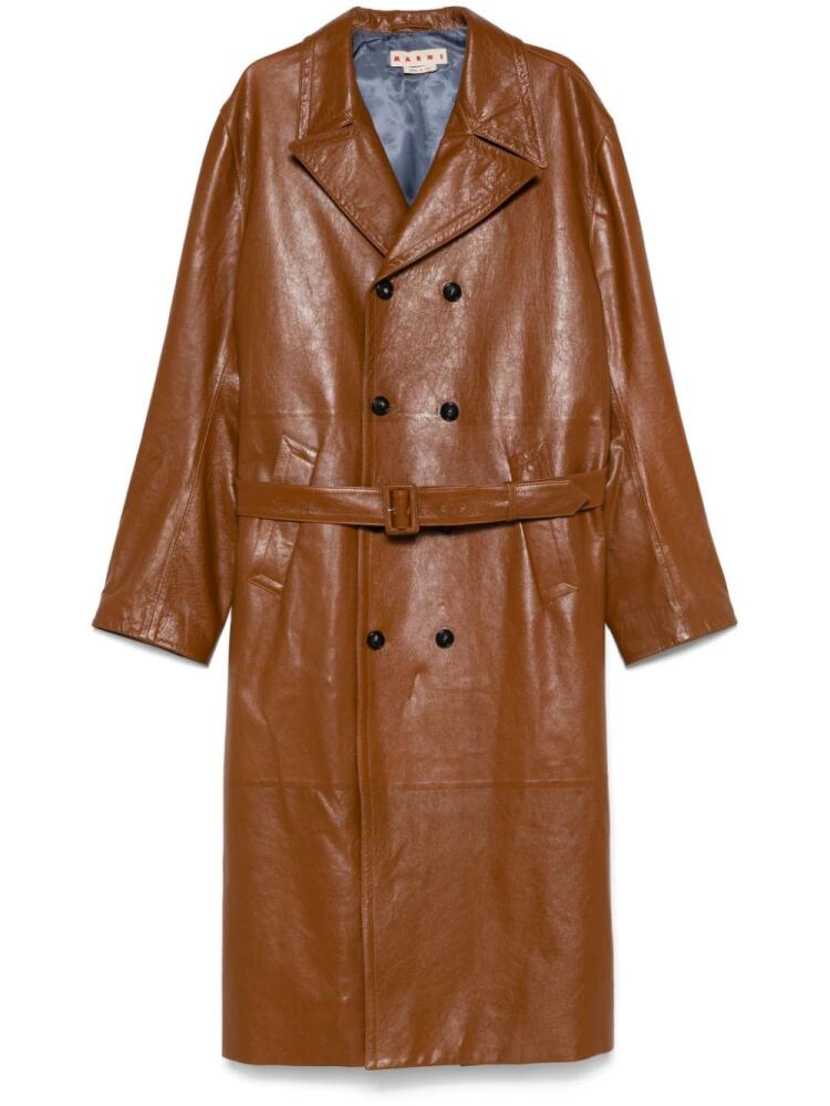 Marni Shiny Leather coat - Brown Cover