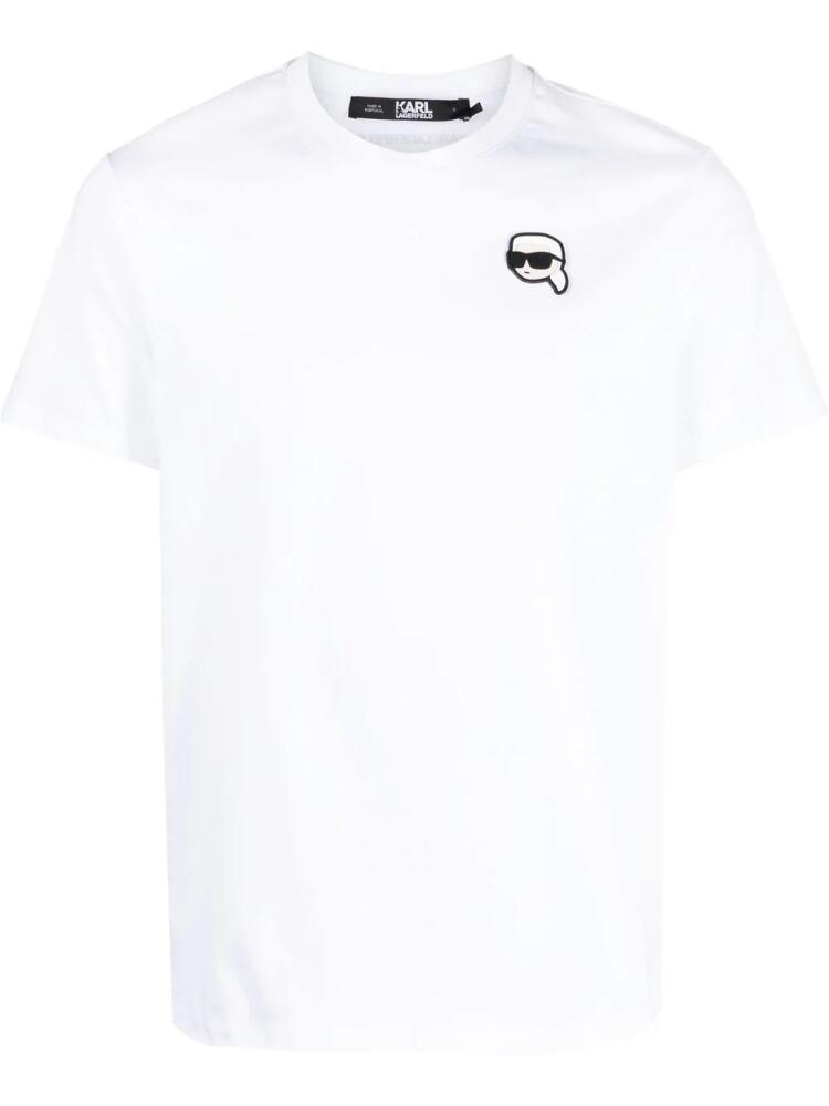 Karl Lagerfeld Ikonik Patch organic-cotton T-shirt - White Cover