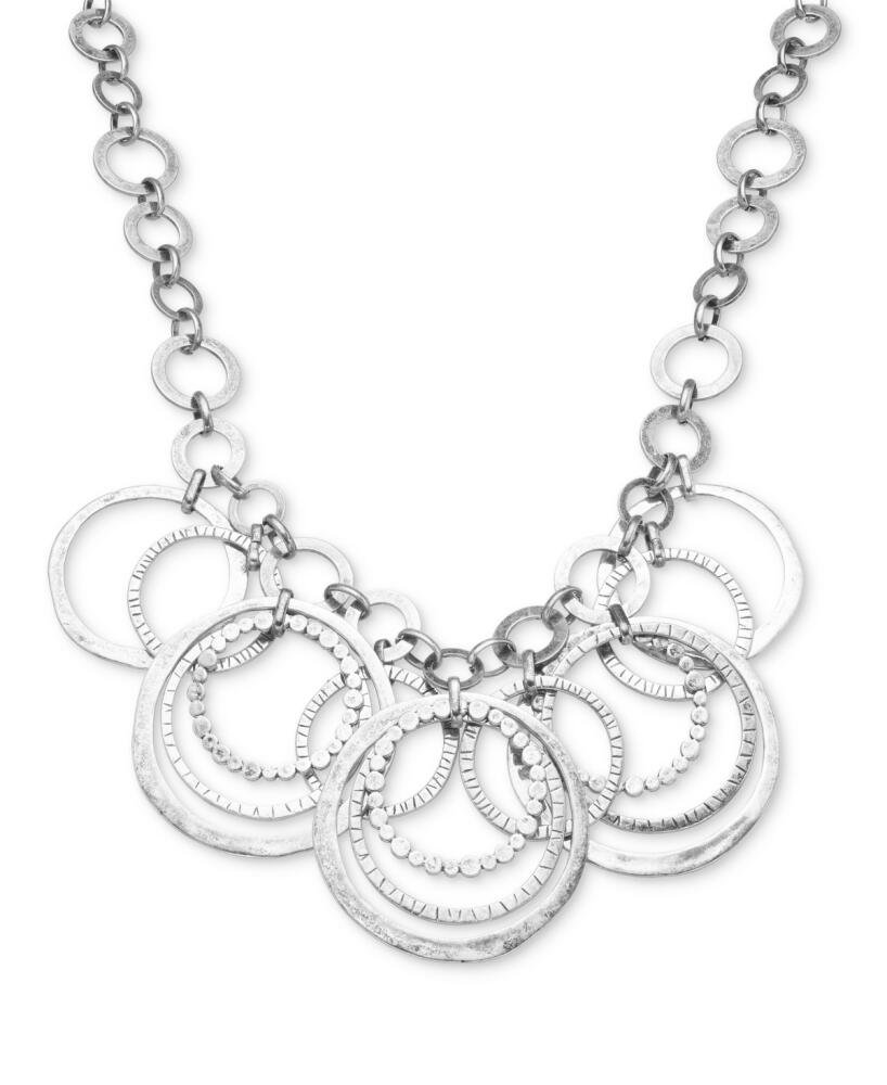 Style & Co Shaky Circle Statement Necklace, 18-3/4" + 3" extender, Created for Macy's - Silver Cover