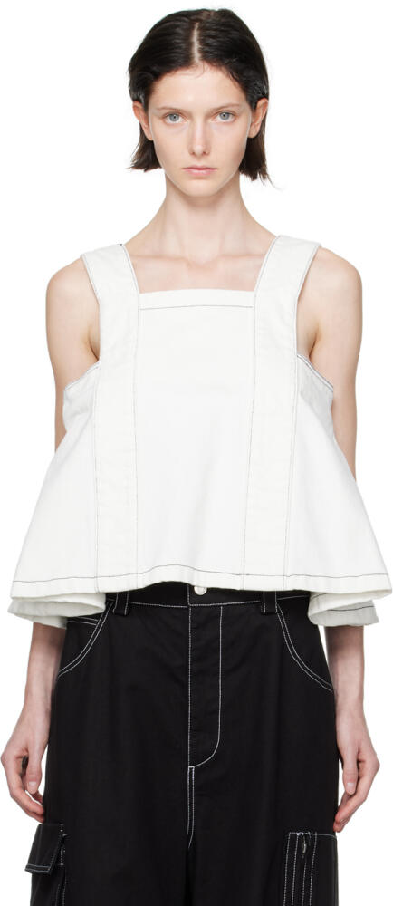 We11done White Paneled Denim Tank Top Cover