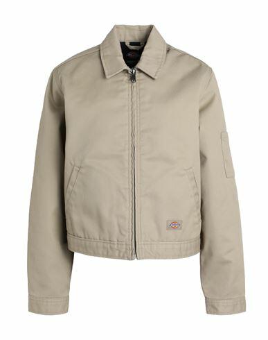 Dickies Lined Eisenhower Crop W Rec Khaki Woman Jacket Sage green Polyester, Cotton Cover