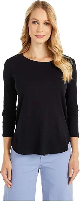 Tommy Bahama Ashby Rib 3/4 Sleeve Tee (Black) Women's T Shirt Cover