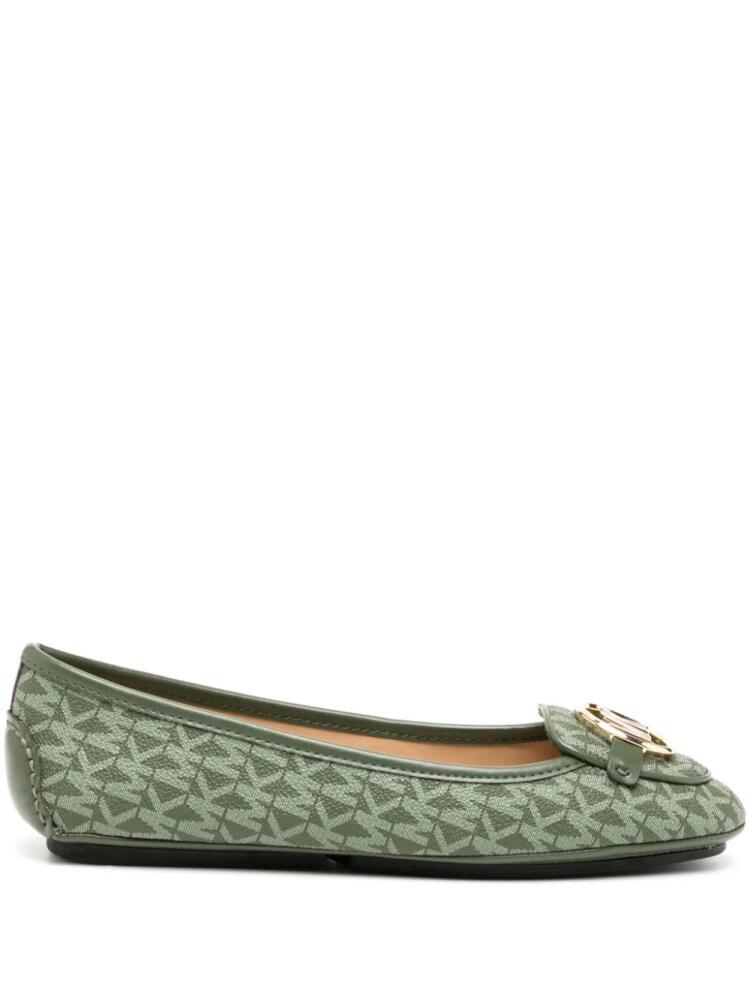 Michael Kors Lillie monogram-pattern leather moccasins - Green Cover