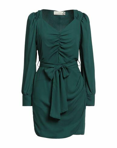 Haveone Woman Mini dress Dark green Polyester Cover