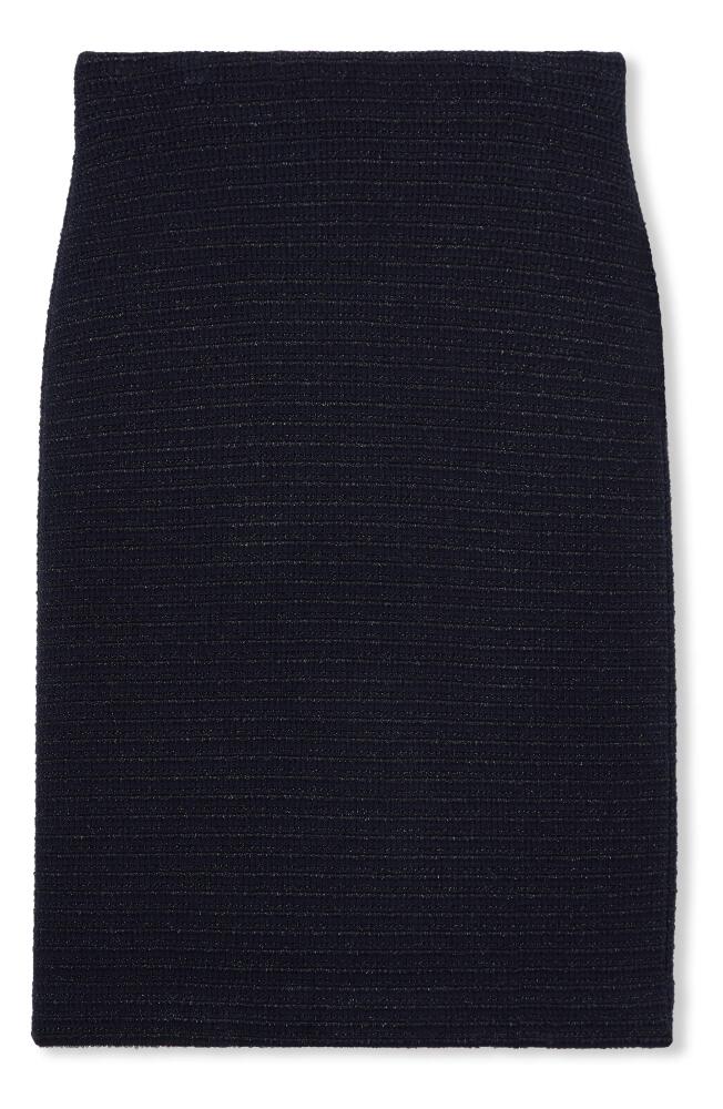 St. John Collection Stripe Metallic Tweed Pencil Skirt in Midnight Cover