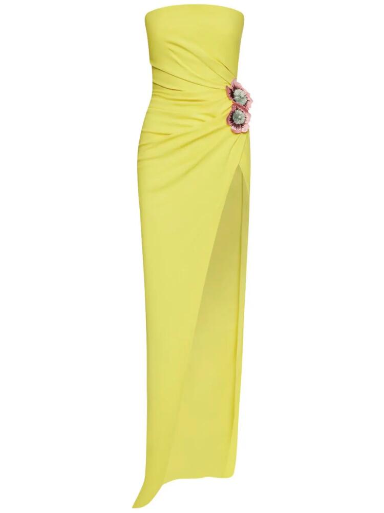 Oscar de la Renta floral-appliqué gown - Yellow Cover