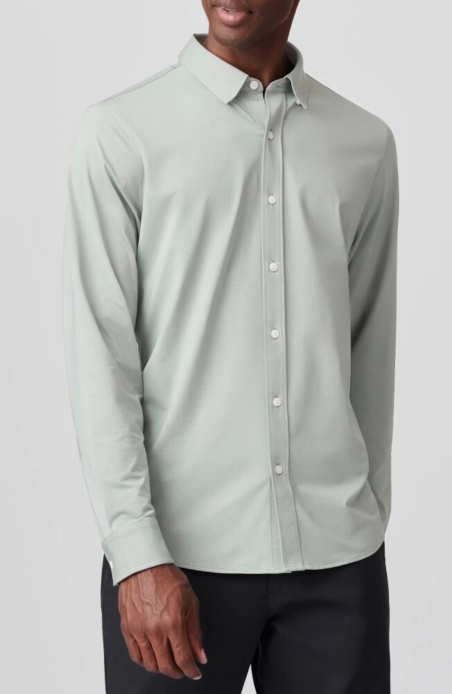 Rhone Commuter Slim Fit Shirt in Sage Green Oxford Cover