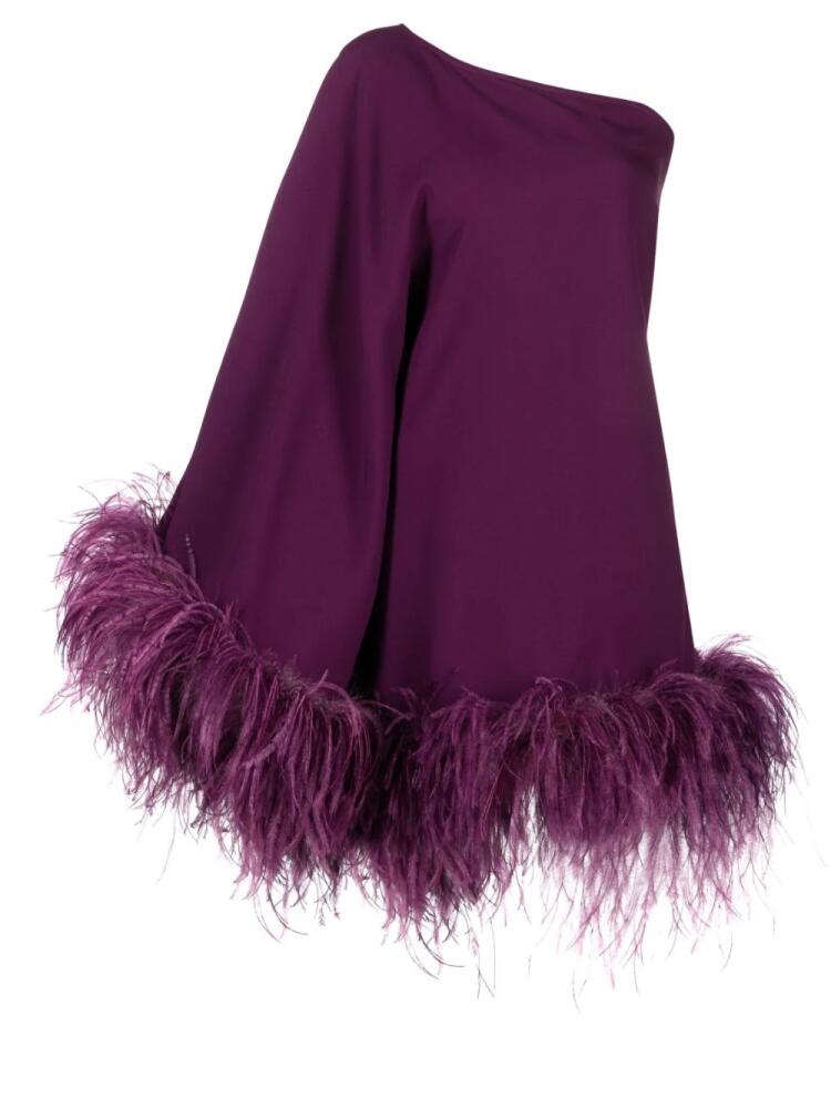 Taller Marmo feather-trimmed one-shoulder top - Pink Cover