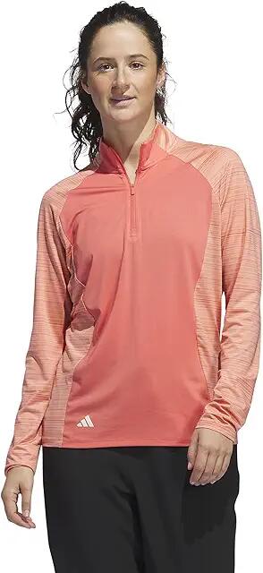 adidas Golf Ultimate365 Mock Quarter Zip Golf Pullover (Preloved Scarlet) Women's Clothing Cover