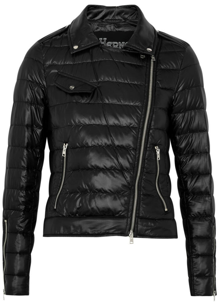 Herno Ultralight Quilted Shell Biker Jacket - Black Cover