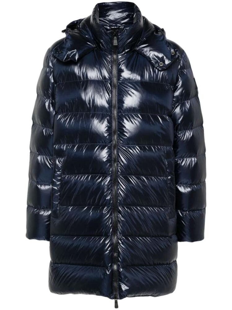 Add detachable-hood down coat - Blue Cover