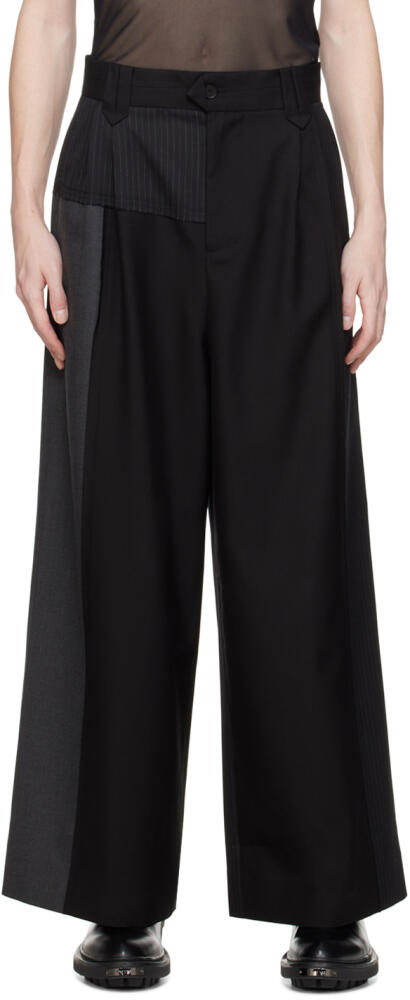 Feng Chen Wang Black Paneled Trousers Cover