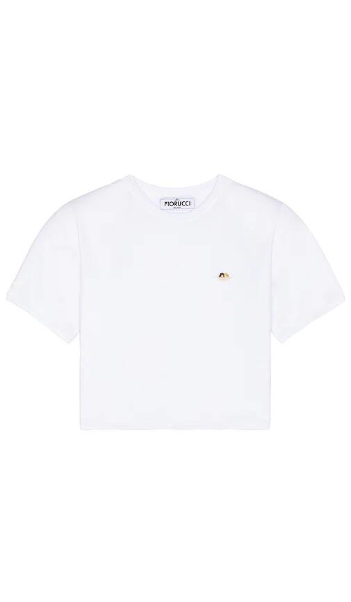 FIORUCCI Angel Patch Padded Cropped T-Shirt in White Cover