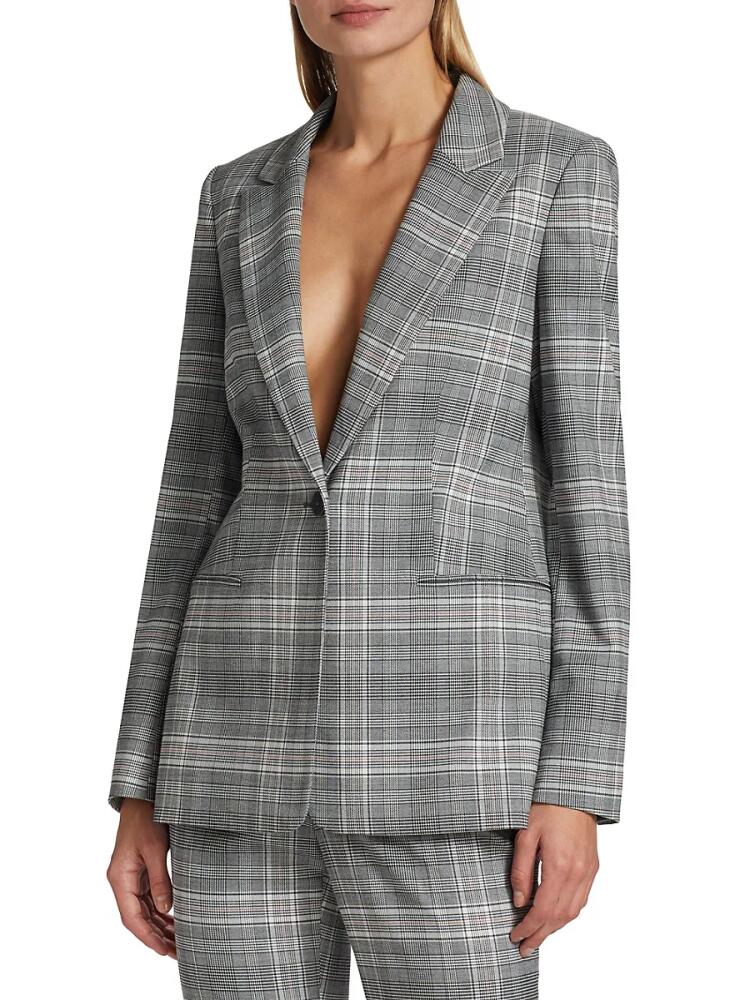 Elie Tahari Women's Paige Plaid Blazer - Grey Cover