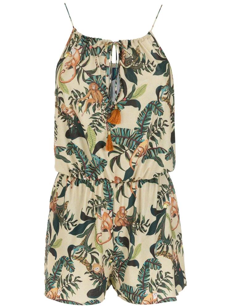 Lygia & Nanny Laya monkey-print playsuit - Neutrals Cover