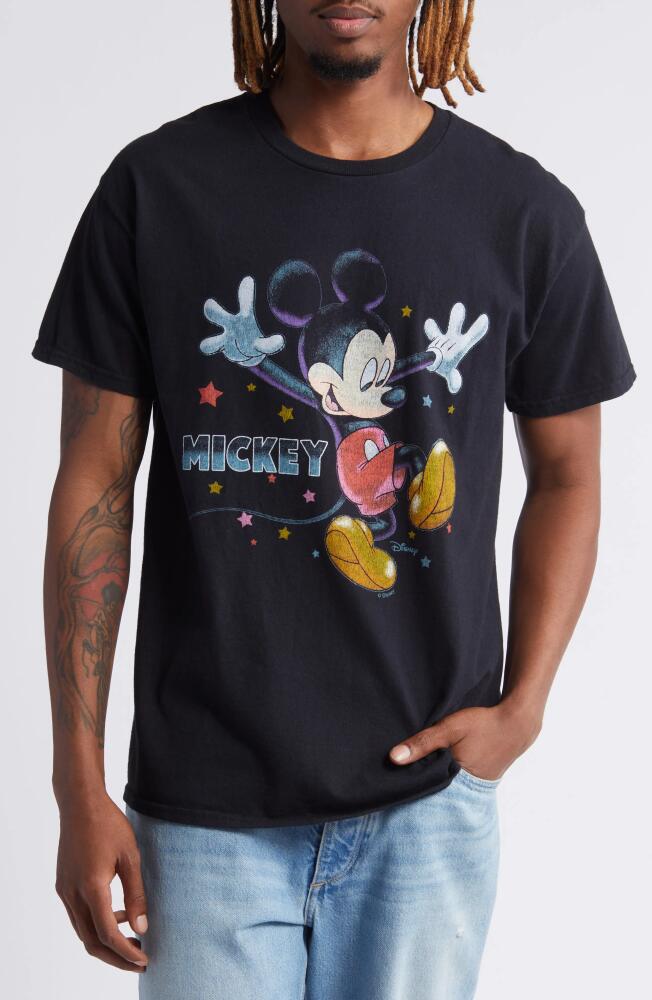 Junk Food Dancing Mickey Mouse Cotton Graphic T-Shirt in Black Cover