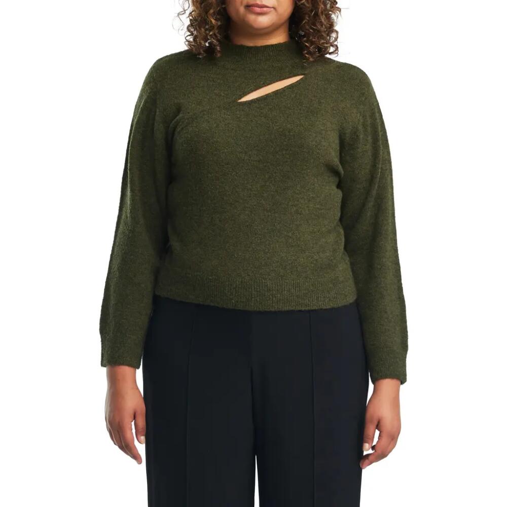 Estelle Cutout Mock Neck Sweater in Olive Cover