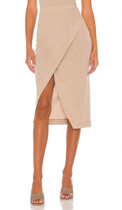 Enza Costa Cashmere Midi Skirt in Tan Cover