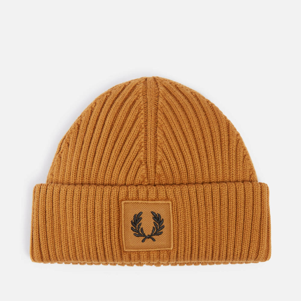 Fred Perry Logo-Appliquéd Ribbed-Knit Cotton Beanie Cover