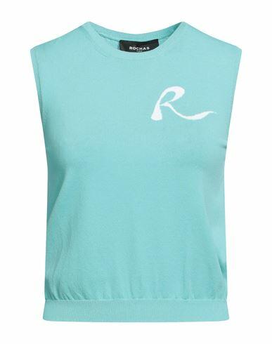 Rochas Woman Sweater Turquoise Rayon, Polyamide Cover