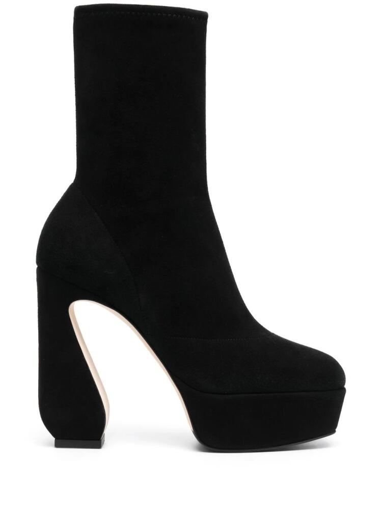 Si Rossi sculpted-heel platform ankle boots - Black Cover