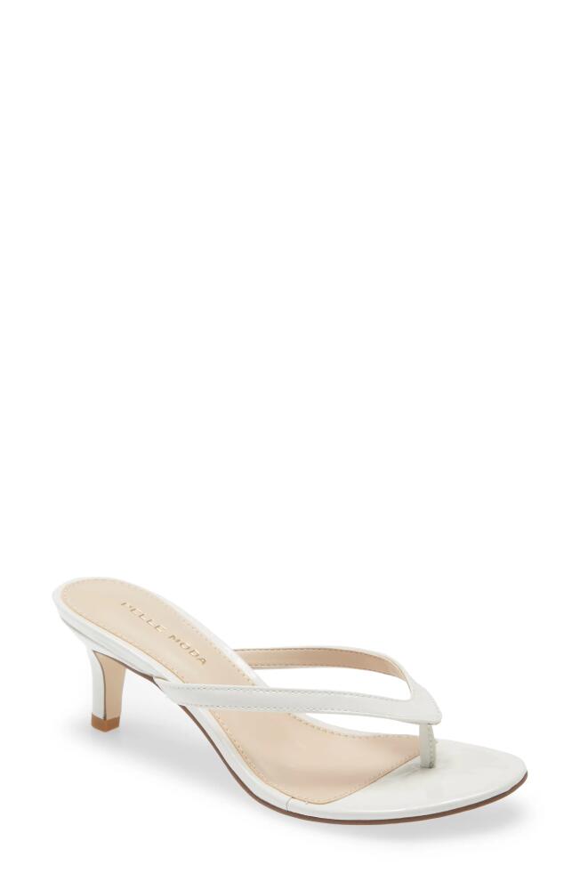 Pelle Moda Slide Sandal in White Patent Cover