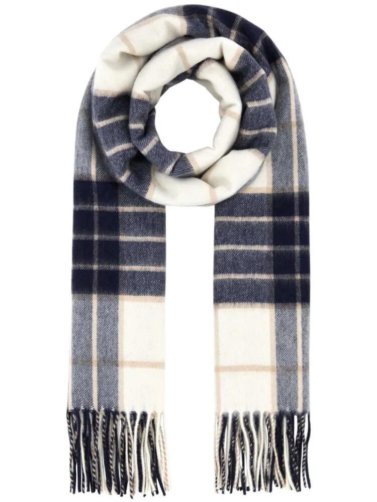 Johnstons of Elgin tartan cashmere scarf - Blue Cover